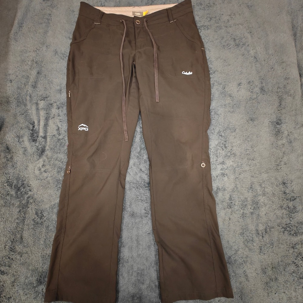 Cabelas XPG Hiking Pants Womens 12 Brown Roll Up Leg Technical Outdoor Trousers